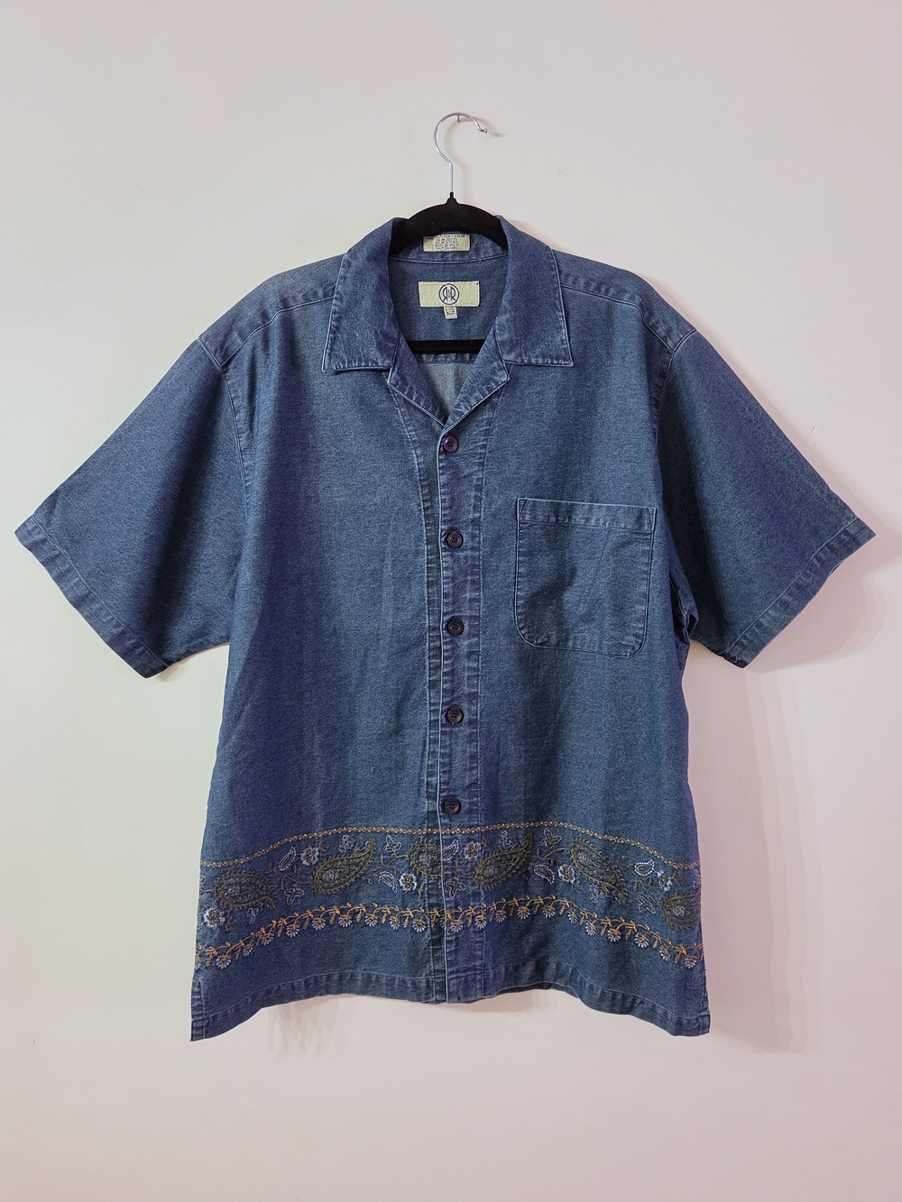 R&R Sears Deadstock Denim Shirt With Embroidery